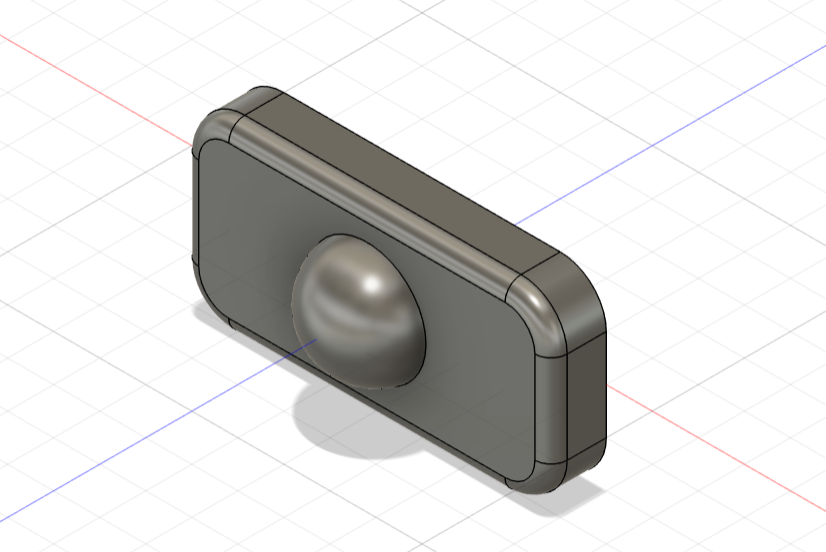 CAD model of a single-dome fret marker for the 3rd fret